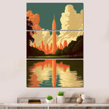 Designart "Vintage Poster of New York Central Park VI" City Canvas Art Print - 3 Panels