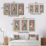Designart "Vintage Stamp Portrait Of Horse II" Animals Horse White - Gallery Wall Set Of 3 For Home Decor