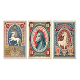 Designart "Vintage Stamp Portrait Of Horse II" Animals Horse White - Gallery Wall Set Of 3 For Home Decor