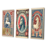 Designart "Vintage Stamp Portrait Of Horse II" Animals Horse White - Gallery Wall Set Of 3 For Home Decor