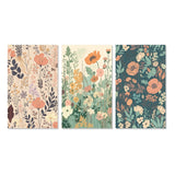 Designart "Vintage Wildflowers In Retro Pastel II" Abstract Botanicals Pink - Gallery Set Of 3 For Office Decor