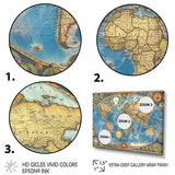 Designart "Vintage World Map II" World Map Framed Canvas Print