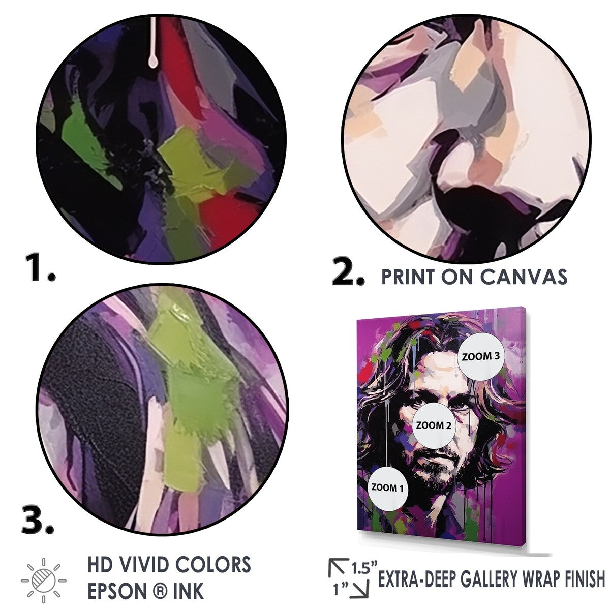 Designart "Violet Vedder Portrait I" Pop Art Framed Wall Decor