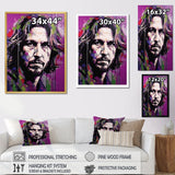 Designart "Violet Vedder Portrait I" Pop Art Framed Wall Decor