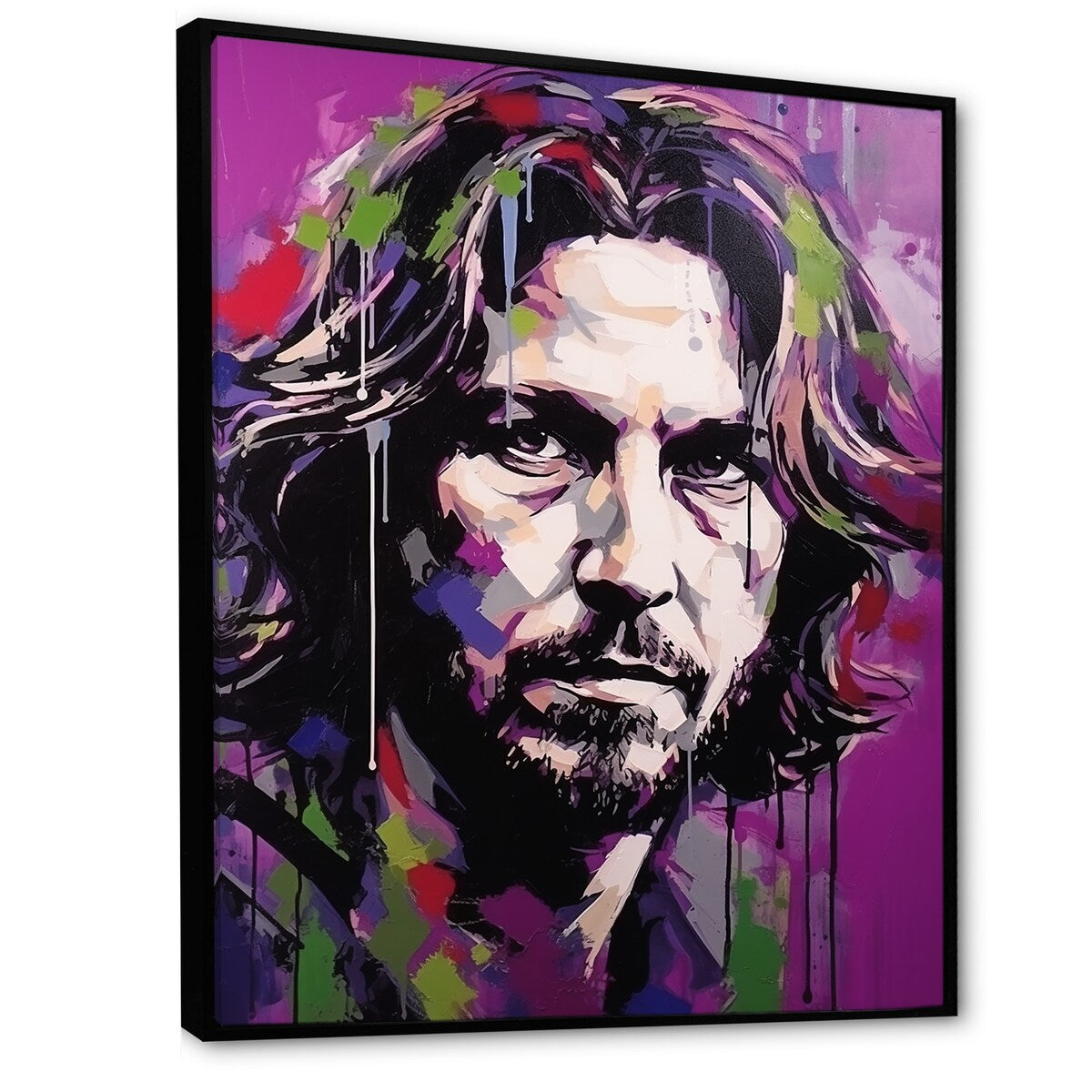 Designart "Violet Vedder Portrait I" Pop Art Framed Wall Decor