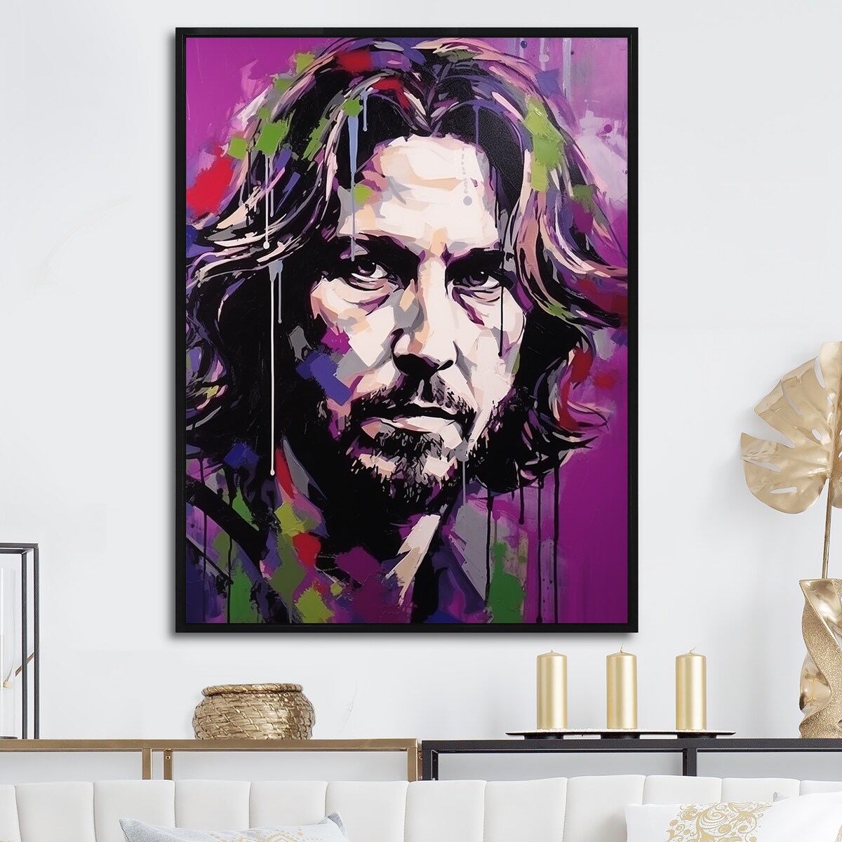 Designart "Violet Vedder Portrait I" Pop Art Framed Wall Decor