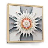 Designart "Visionary Dream Retro Mandala On White I" Abstract Spirals Framed Canvas Prints