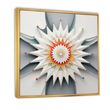 Designart "Visionary Dream Retro Mandala On White I" Abstract Spirals Framed Canvas Prints