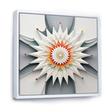 Designart "Visionary Dream Retro Mandala On White I" Abstract Spirals Framed Canvas Prints