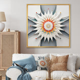 Designart "Visionary Dream Retro Mandala On White I" Abstract Spirals Framed Canvas Prints