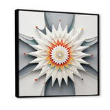 Designart "Visionary Dream Retro Mandala On White I" Abstract Spirals Framed Canvas Prints