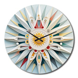Designart "Visionary Dream Retro Mandala On White VIII" Abstract Spirals Oversized Wall Clock
