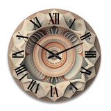 Designart "Visionary Dream Retro Mandala On White VII" Abstract Spirals Oversized Wood Wall Clock