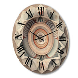 Designart "Visionary Dream Retro Mandala On White VII" Abstract Spirals Oversized Wood Wall Clock