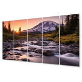 Designart "Washington Mount Rainier National Park II" Washington Metal Wall Décor Set