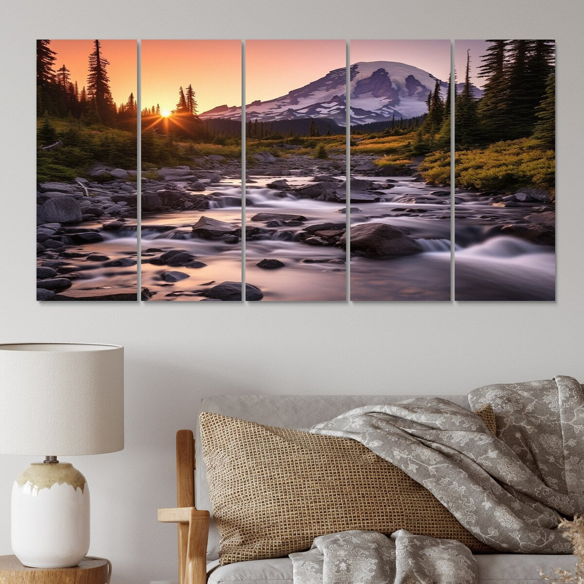 Designart "Washington Mount Rainier National Park II" Washington Metal Wall Décor Set