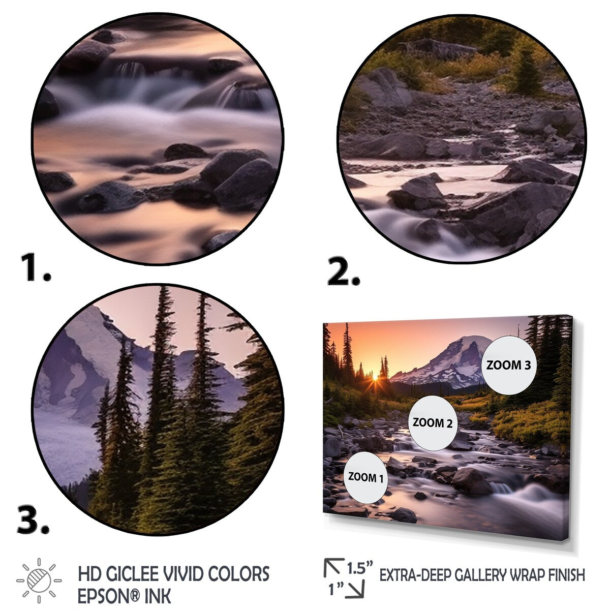 Designart "Washington Mount Rainier National Park II" Washington Metal Wall Décor Set