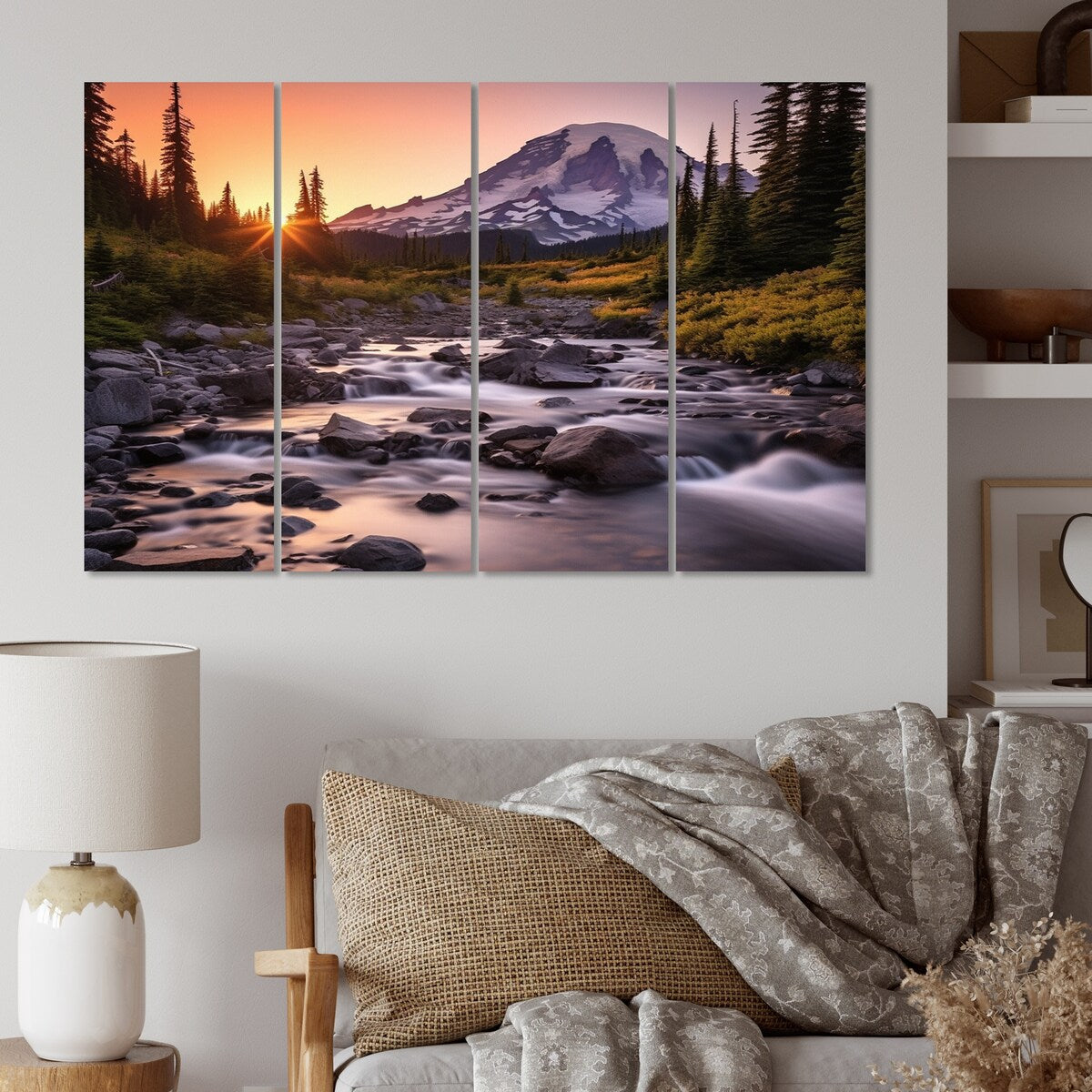 Designart "Washington Mount Rainier National Park II" Washington Metal Wall Décor Set