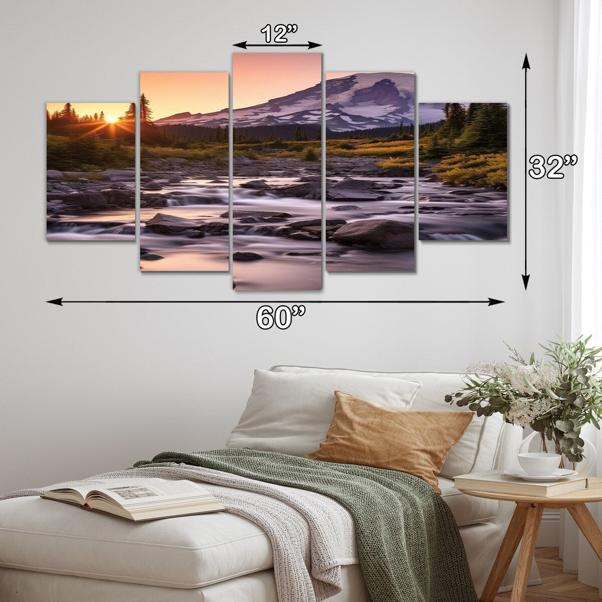 Designart "Washington Mount Rainier National Park II" Washington Metal Wall Décor Set