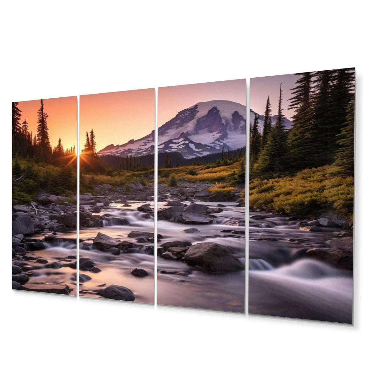 Designart "Washington Mount Rainier National Park II" Washington Metal Wall Décor Set