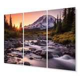 Designart "Washington Mount Rainier National Park II" Washington Metal Wall Décor Set
