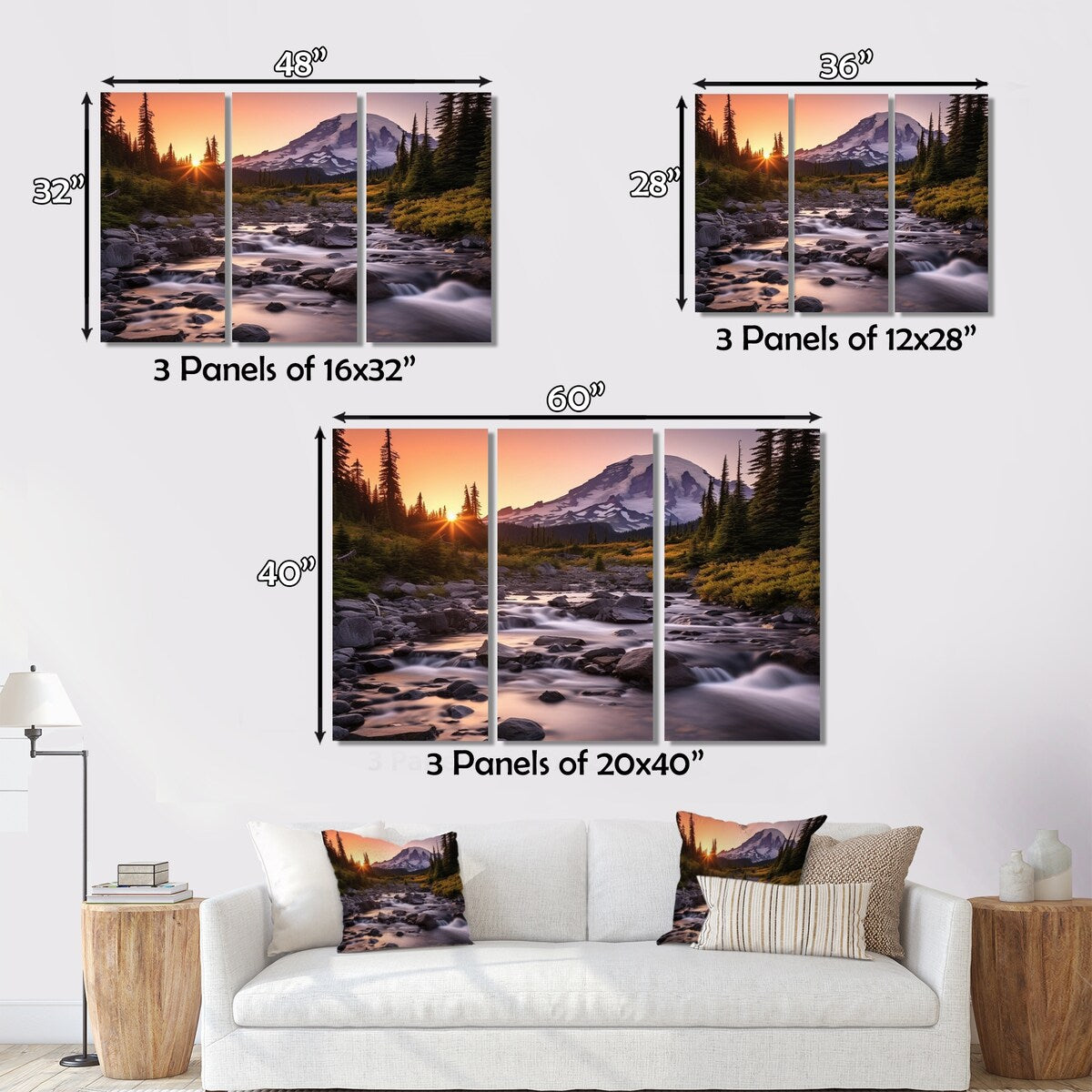 Designart "Washington Mount Rainier National Park II" Washington Metal Wall Décor Set