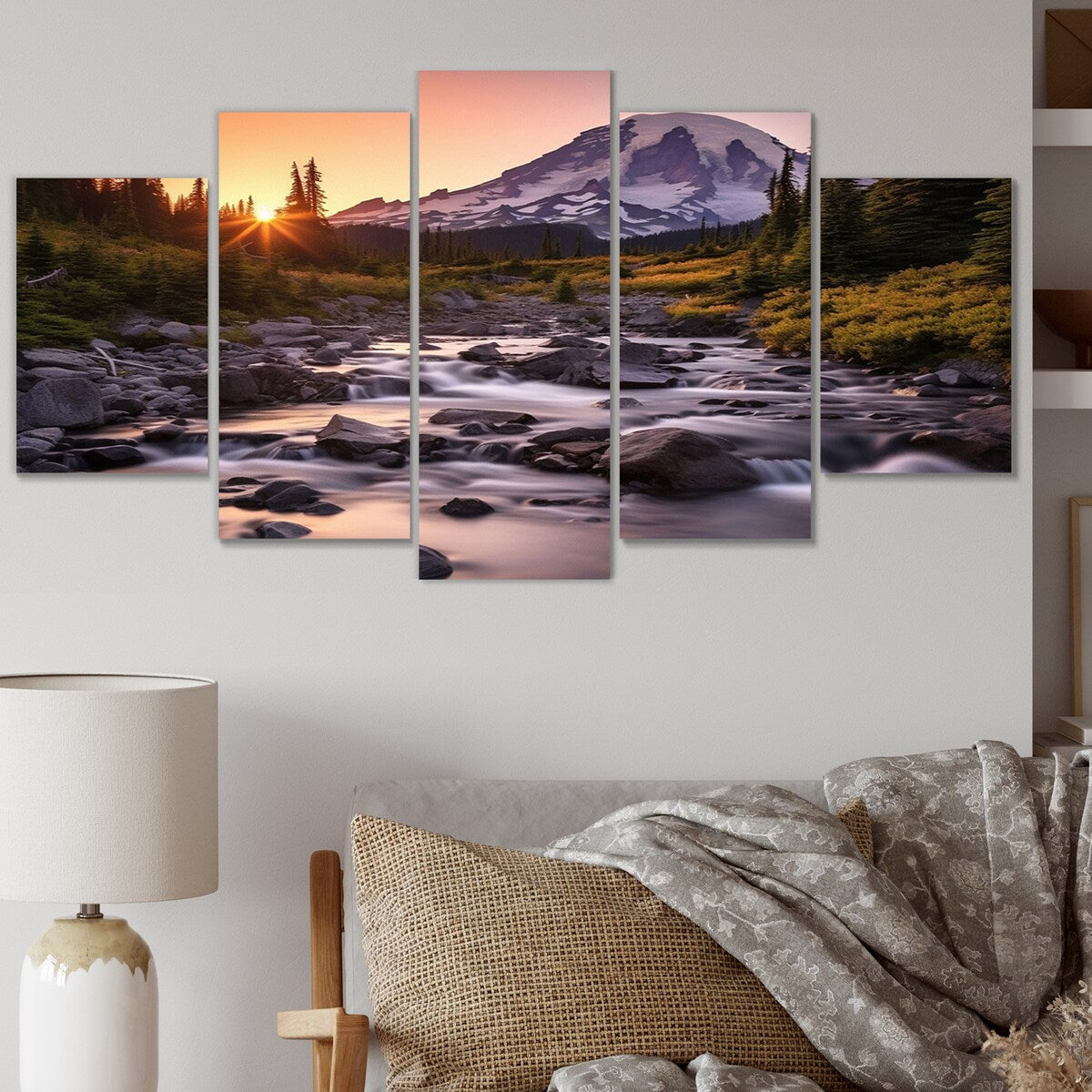 Designart "Washington Mount Rainier National Park II" Washington Metal Wall Décor Set