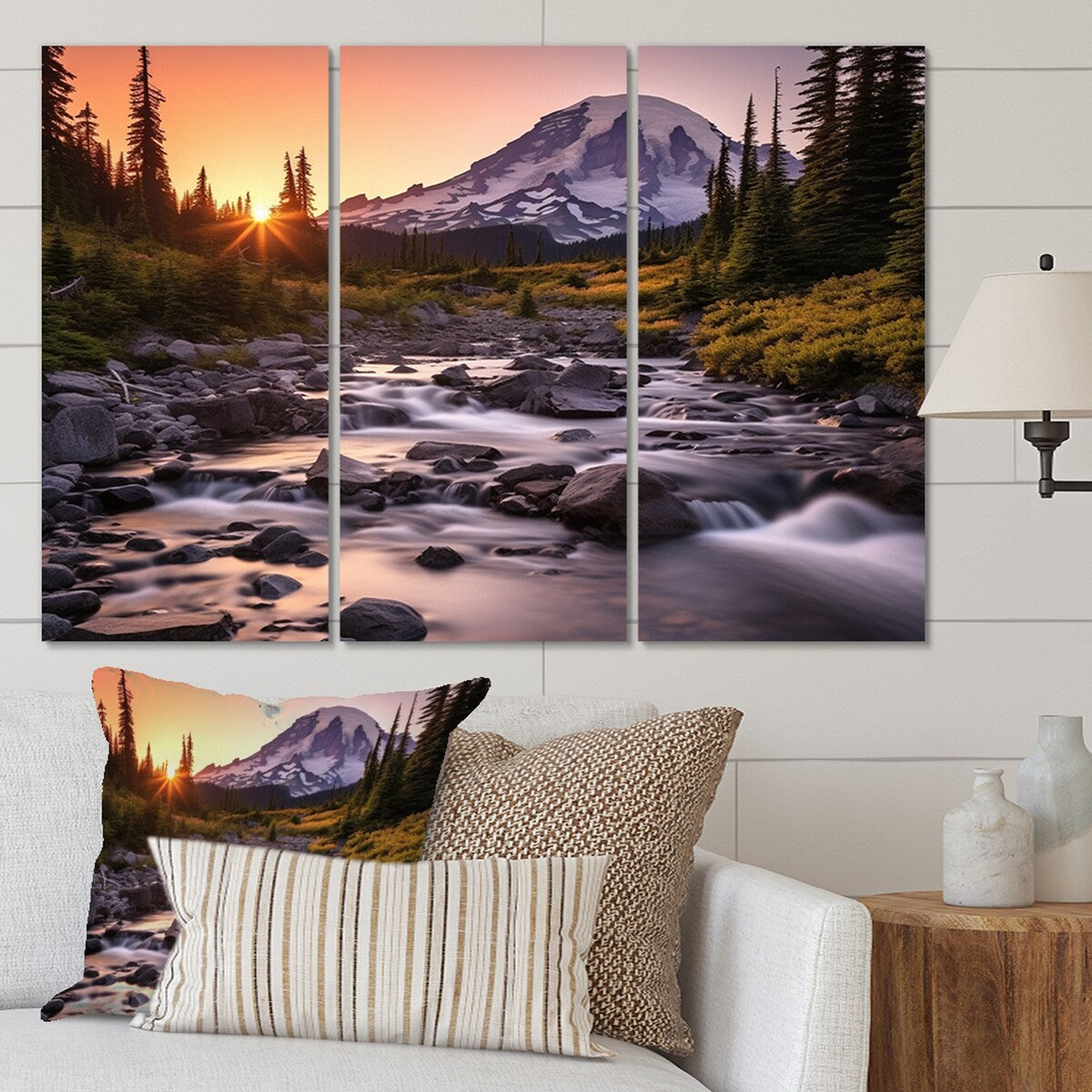 Designart "Washington Mount Rainier National Park II" Washington Metal Wall Décor Set