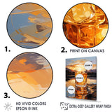 Designart "Whiskey On The Beach Horizon" Cocktails Wall Art