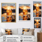 Designart "Whiskey On The Beach Horizon" Cocktails Wall Art