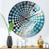 Designart "White And Blue Abstract Element Fight" Blue Abstract Shapes Clocks Modern Oversized Wall Clocks For Bedroom