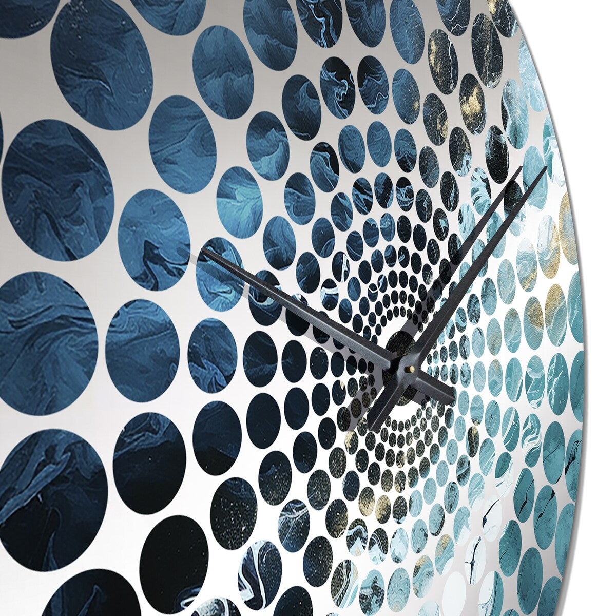Designart "White And Blue Abstract Element Fight" Blue Abstract Shapes Clocks Modern Oversized Wall Clocks For Bedroom