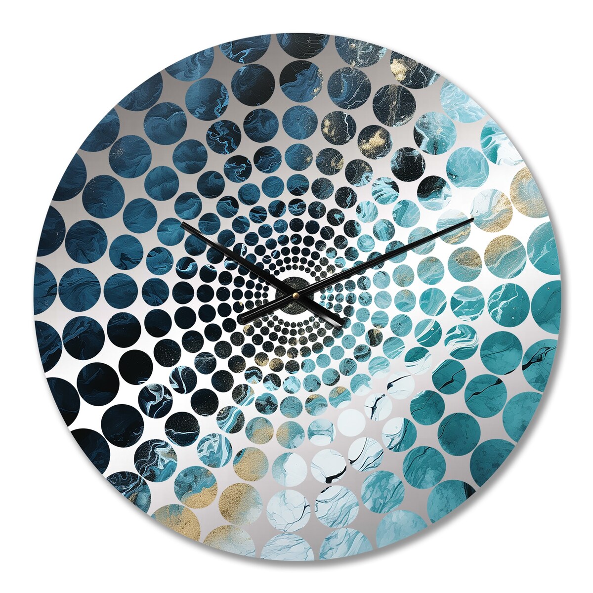 Designart "White And Blue Abstract Element Fight" Blue Abstract Shapes Clocks Modern Oversized Wall Clocks For Bedroom