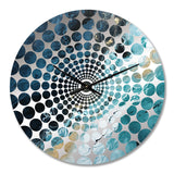 Designart "White And Blue Abstract Element Fight" Blue Abstract Shapes Clocks Modern Oversized Wall Clocks For Bedroom