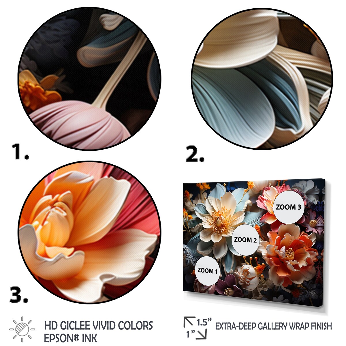 Designart "White Coral Abstract Still Lifes" Abstract Still Lifes Art Living Room Set