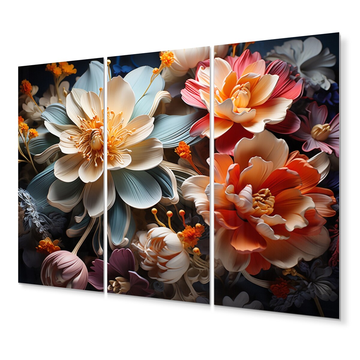 Designart "White Coral Abstract Still Lifes" Abstract Still Lifes Art Living Room Set