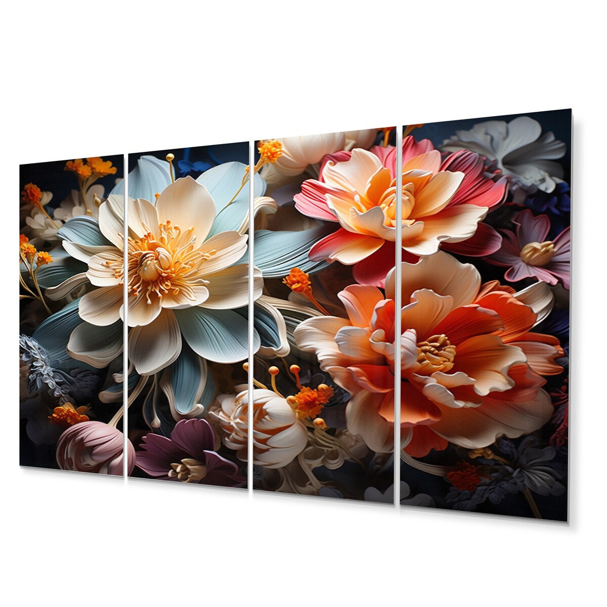 Designart "White Coral Abstract Still Lifes" Abstract Still Lifes Art Living Room Set