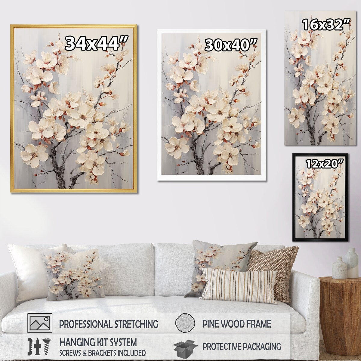 Designart "White Dogwood Blossom Escape VII" Dogwood Wall Art