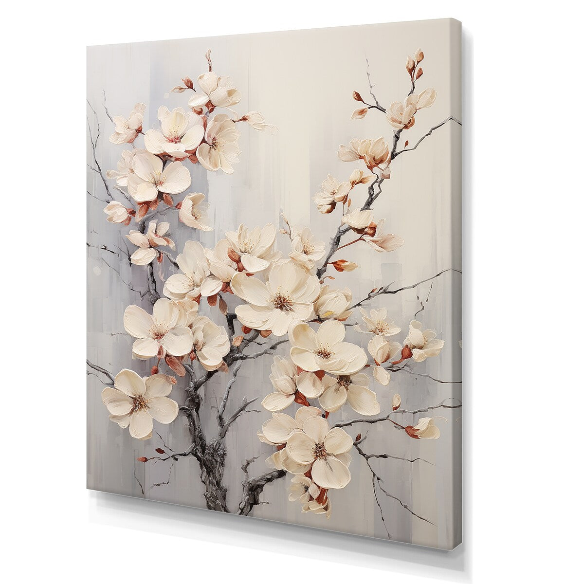 Designart "White Dogwood Blossom Escape VII" Dogwood Wall Art