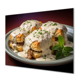 Designart "White Gourmet Gravy Desserts I" Desserts Metal Wall Art - White Metal Wall Décor Traditional Metal Art Work
