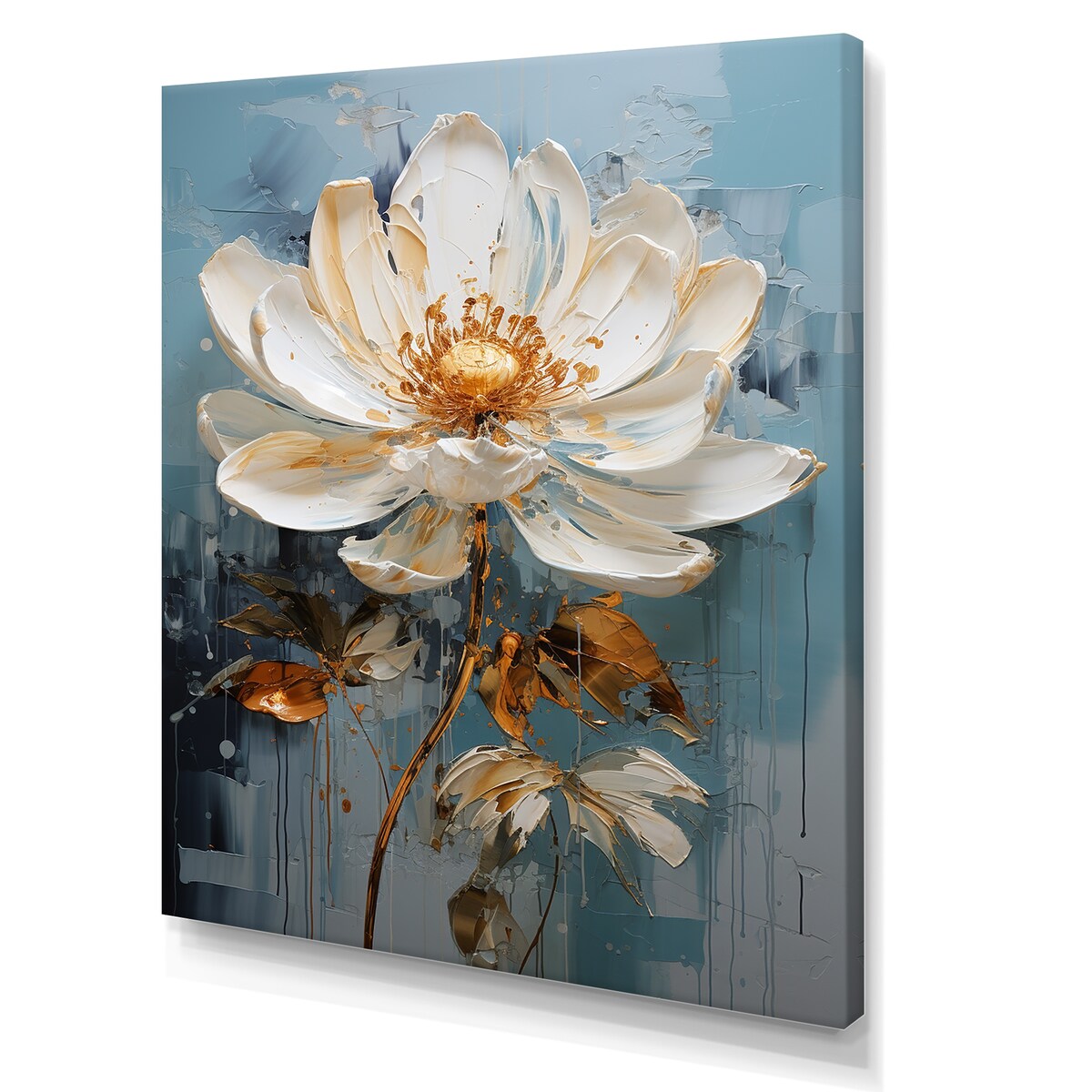 Designart "White Lotus Tranquility " Lotus Wall Art
