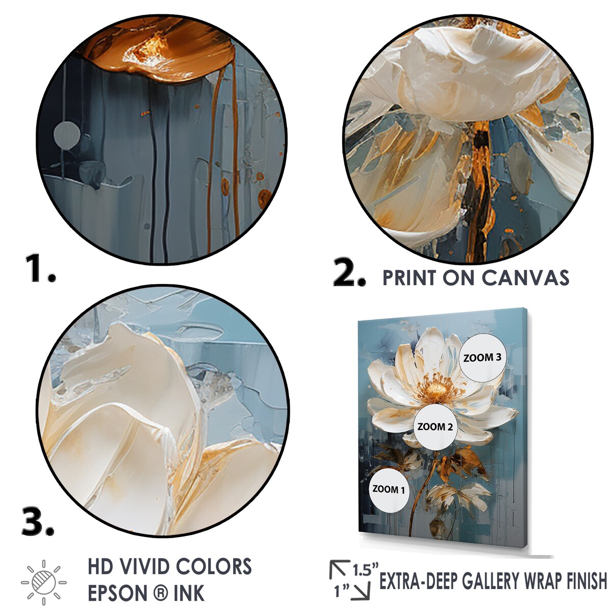 Designart "White Lotus Tranquility " Lotus Wall Art