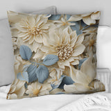 Designart "White Mandalas Chrysanthemum Boho Pattern" Floral Printed Throw Pillow