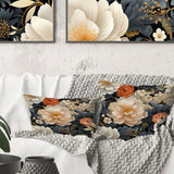 Designart "White Peonies Cottage Collage" Floral Printed Throw Pillow
