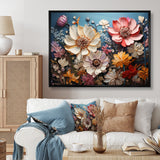 Designart "White Pink Wildflowers Natures Symphony IV" Wildflowers Framed Wall Art Prints