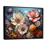 Designart "White Pink Wildflowers Natures Symphony IV" Wildflowers Framed Wall Art Prints