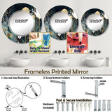 Designart "White Teal Plants In Chaos II" Floral Modern Wall Mirror
