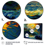 Designart "Wild Waves Breaking In The Sunset I" Coastal Waves Framed Wall Art Prints