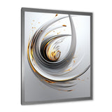 Designart "Wilderness of Ambition White Minimal Swirl" Abstract Shapes Framed Wall Art Living Room