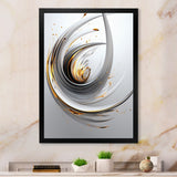 Designart "Wilderness of Ambition White Minimal Swirl" Abstract Shapes Framed Wall Art Living Room